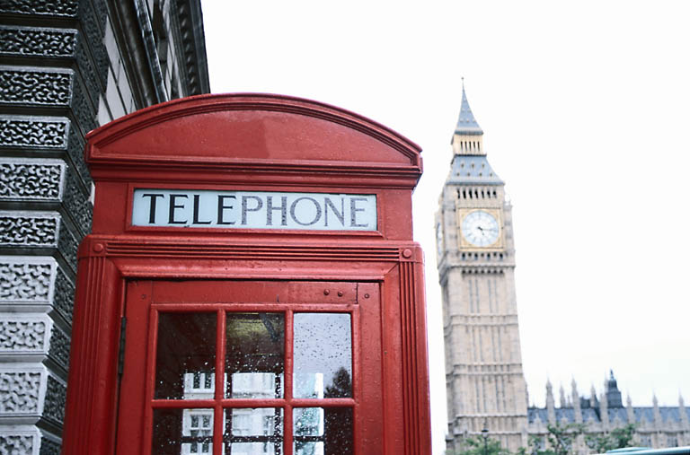 Red telephone booth.  Contact Transcripts, Ltd. for your audio transcription service needs.